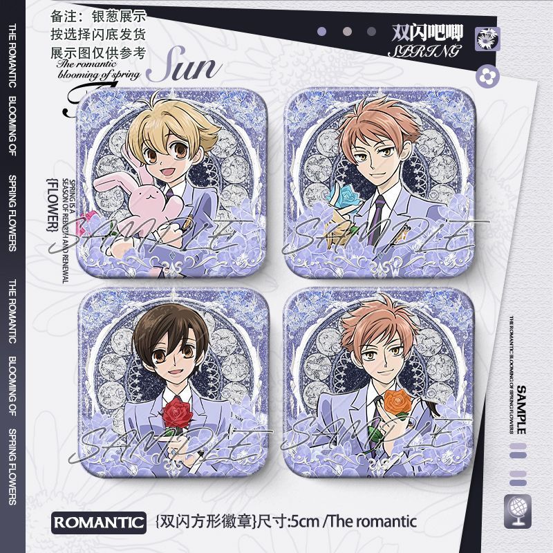 【Fast shipping】host club trường ouran/ouran high school host club Anime Huy hiệu ghim cài áo Badge