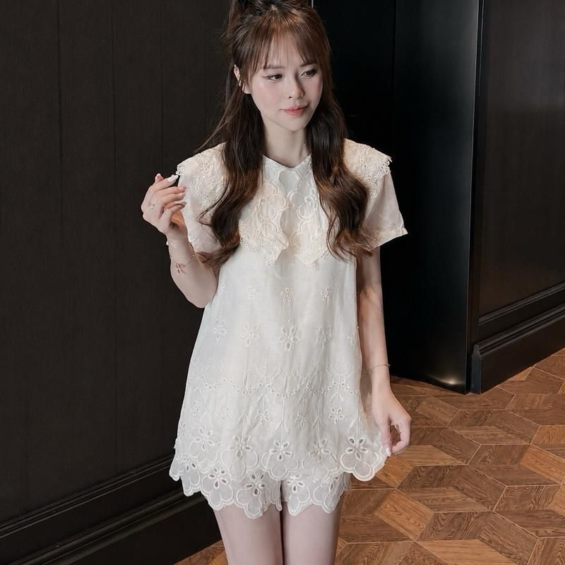 Set Ren Thô Thêu Cổ Bèo (X31) BIGSIZE 60-90kg