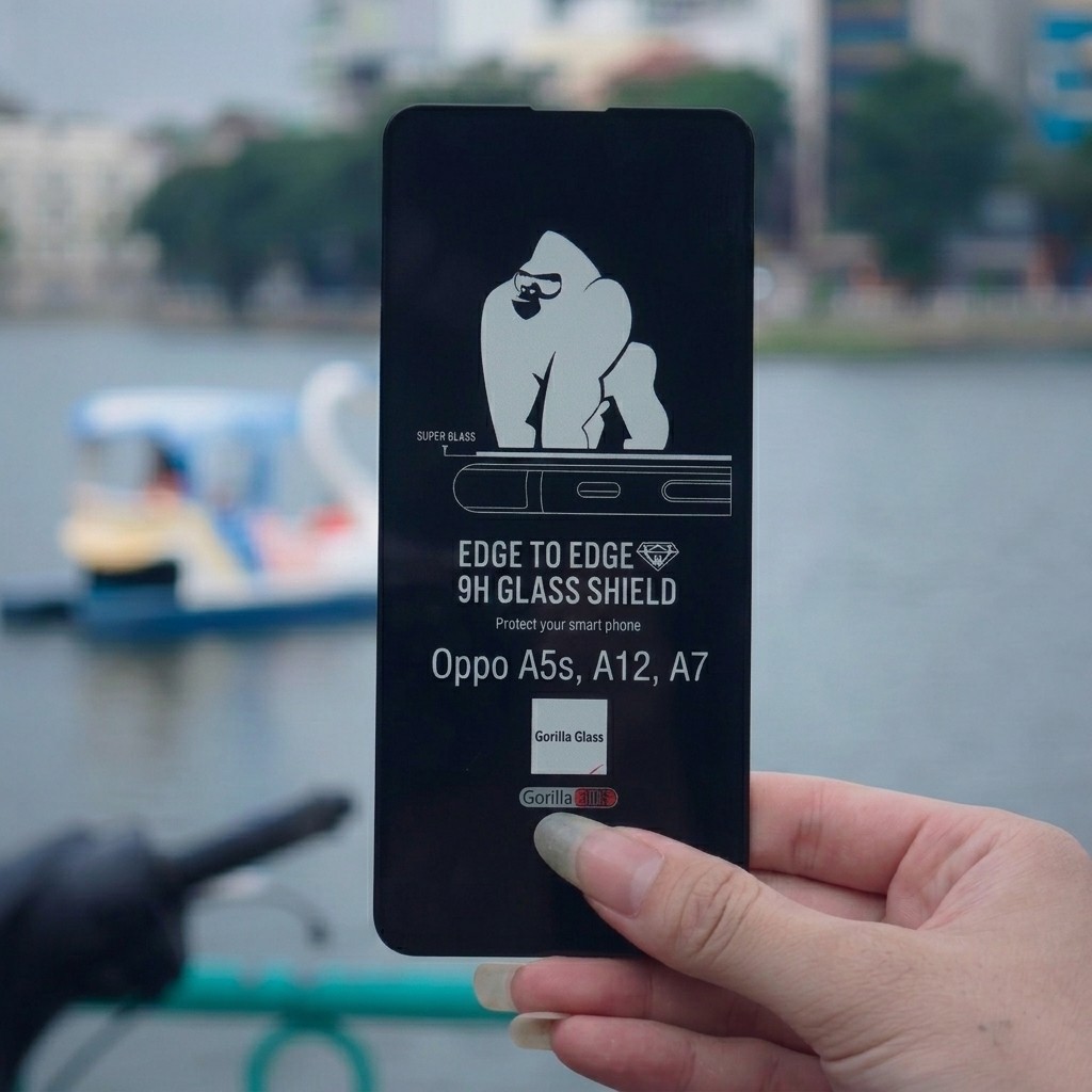 Kính Cường lực Oppo A5s, A12, A7 LTN NEW KING KONG full màn | Miếng kính dán bảo vệ màn hình cho điệ