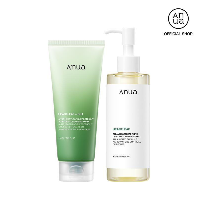 [Anua Official] Duo Sữa Rửa Mặt Đôi Viral 100M | Dầu làm sạch lỗ chân lông & Sữa rửa mặt tẩy tế bào 