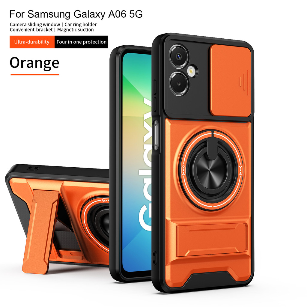 Dành Cho Samsung A06 Ốp Lưng Galaxy A06 4G 5G Bao Galaxy M06 F06 Magsafe Từ Gấp Giá Đỡ Quân Sự Giáp 