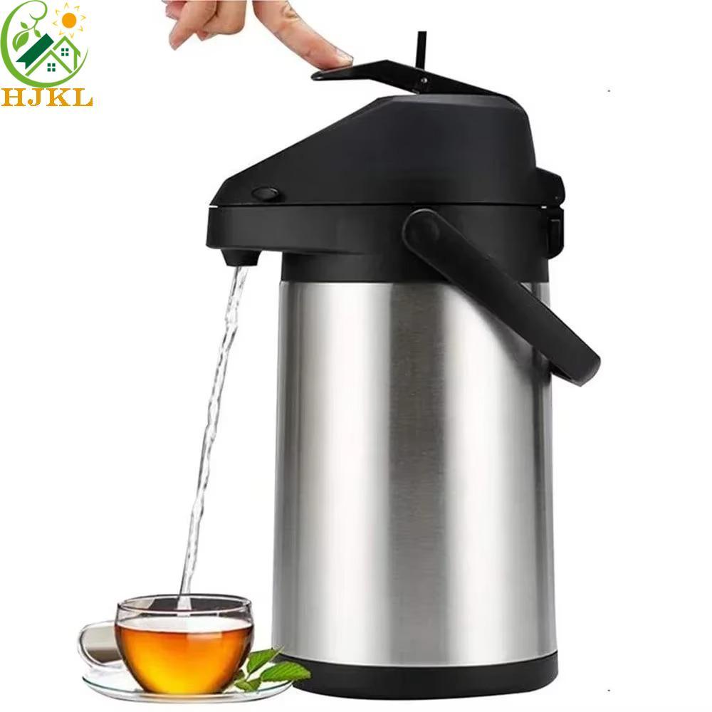HJKL Nồi cà phê HJKL Airpot, có máy bơm giữ nhiệt cách nhiệt Ấm đun nước, Hộp đựng đồ uống hai lớp d
