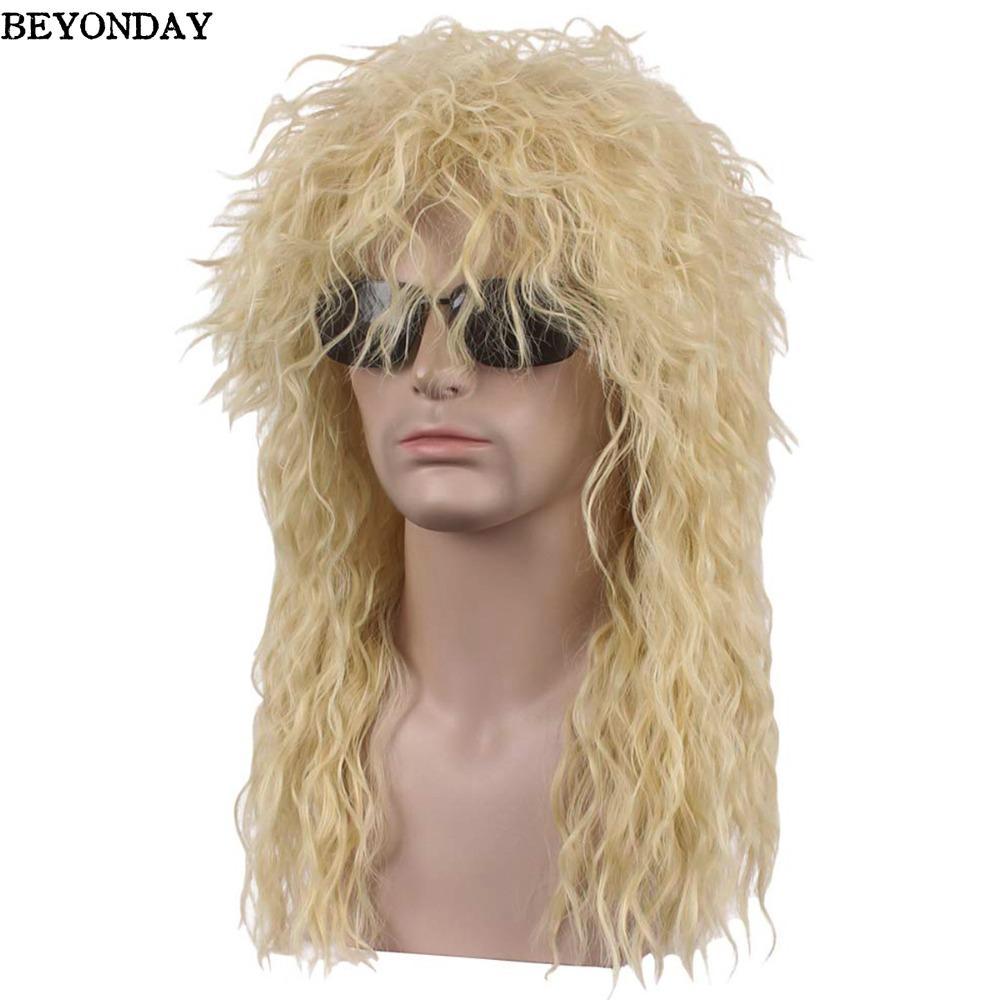 BEYONDAY 70s 80 Rockstar Tóc Giả, Tóc Giả Dài Halloween Dự Tiệc Cosplay Tóc Giả, Chất Lượng Cao Fluf