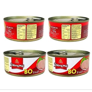Combo 4 Hộp x 150g Bò 2 Lát 3 Bông Mai Thơm ngon đậm vị DATE MỚI Vissan Date 2028 - V31