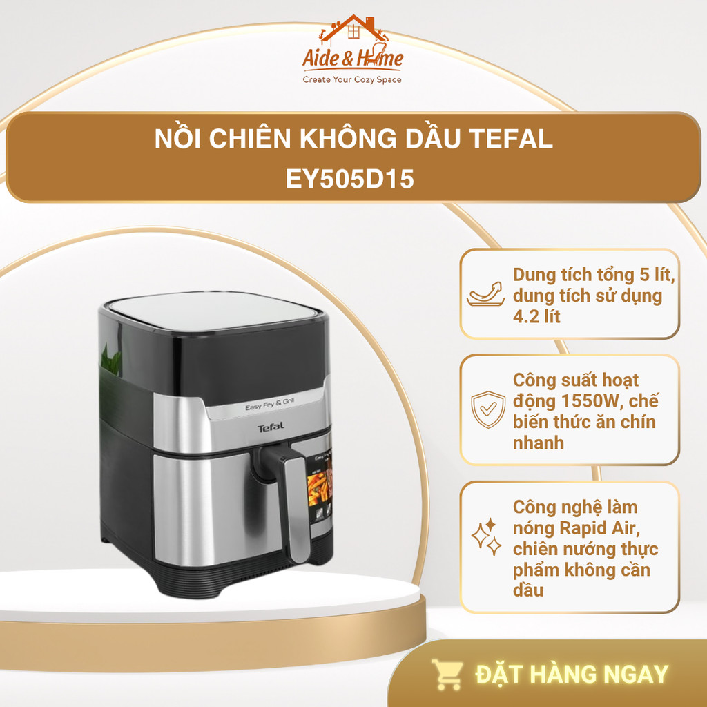 Nồi chiên không dầu Tefal EY505D15 | Dung tích 4.2 Lít  - Bảo Hành 24 Tháng