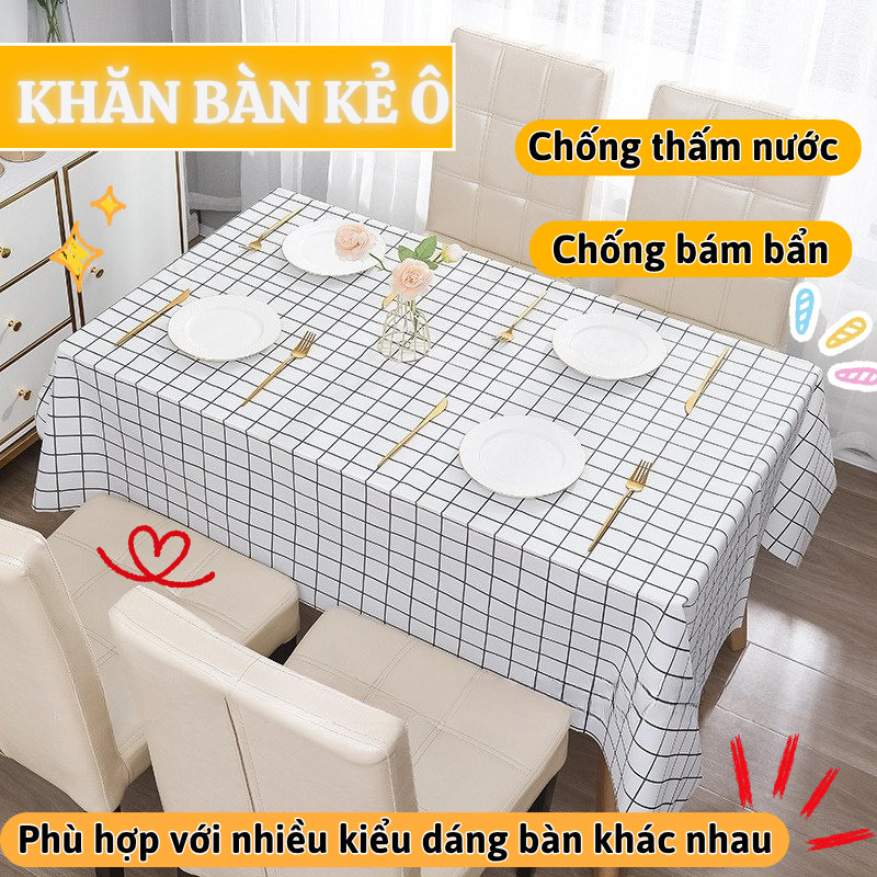 Khăn Trải Bàn Caro Vintage MM HOUSE, Thảm Picnic Vải PEVA Decor Bàn Học Chụp Ảnh