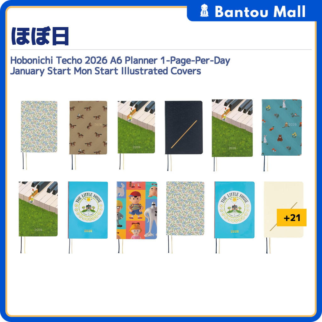 Hobonichi Techo 2026 A6 Daily Planner 1-Page-Per-Day January Monday Start Designer CoversDirect from