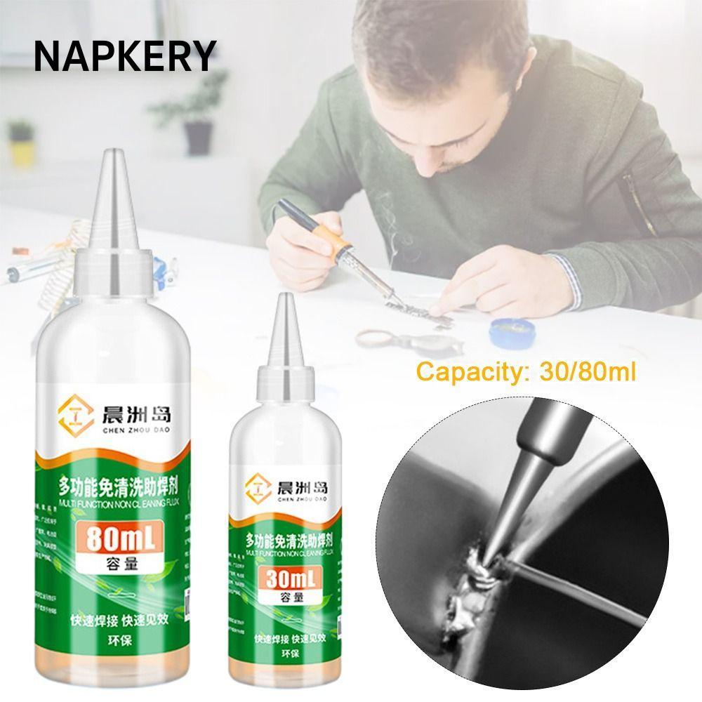 NAPKERY Chất Trợ Hàn Làm Sạch, Sửa Chữa Nhanh Cực Pin Hàn Inox, Bền 30/80ml Flux Hàn Mạnh Hỗ Trợ Kim