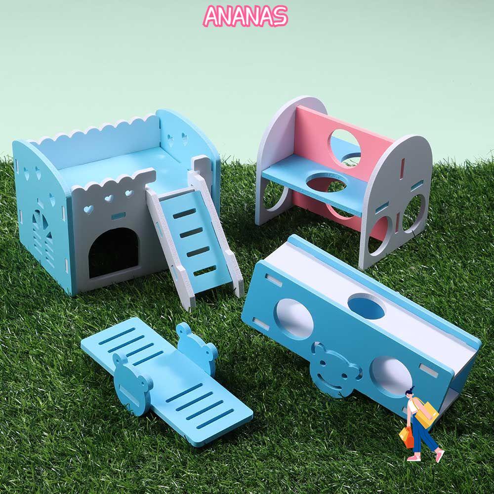 ANANAS Hamster House Swing Hamster Phụ kiện Gerbil bằng gỗ