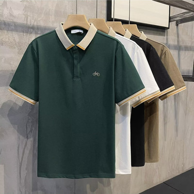Áo sơ mi Polo nam mùa hè thêu áo ngắn tay thường ngày WW70