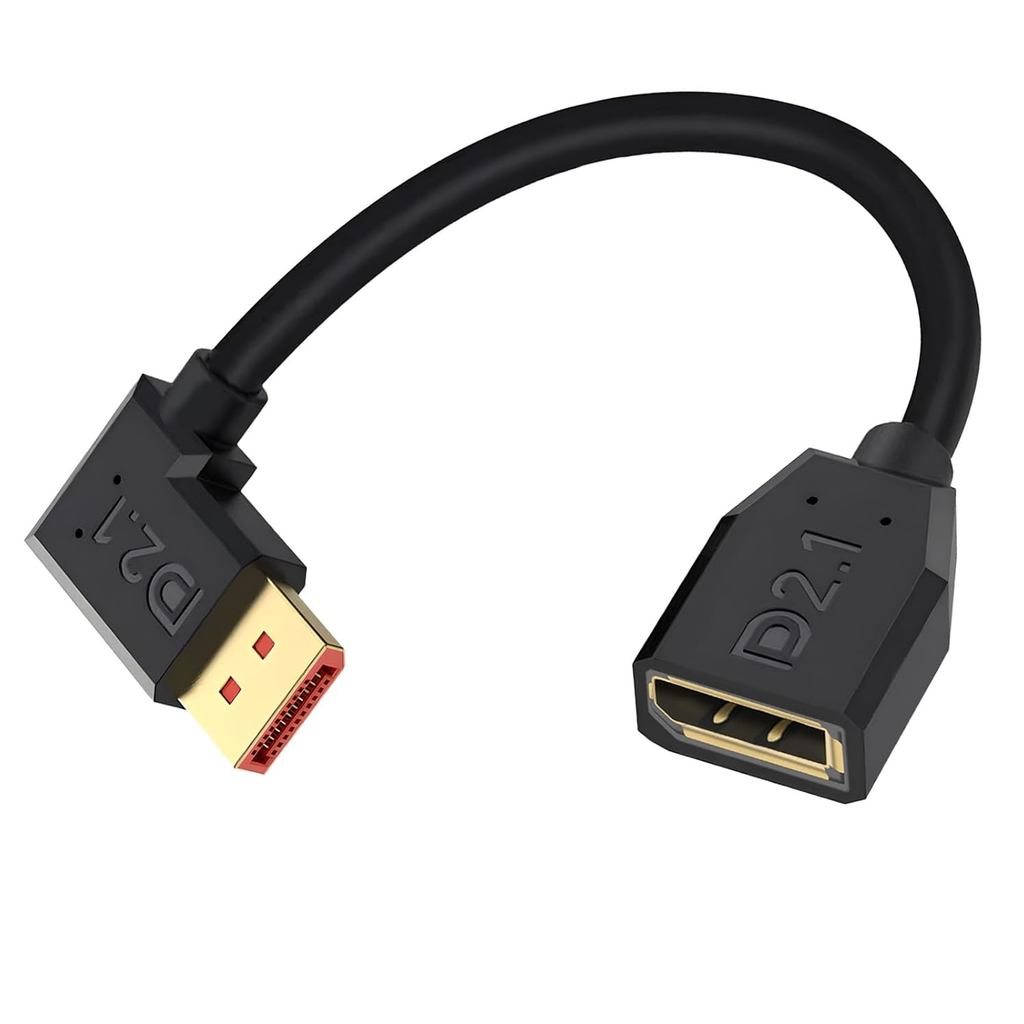 Cáp nối dài Danfesoy Short Displayport 2.1 6 inch / 15cm, 16K / 8K @ 60hz 54Gbps 90 độ Cáp nối dài D