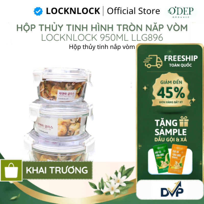 Hộp thủy tinh nắp vòm tritan 950ml Chính hãng LocknLock LLG896 - SHOP DVP