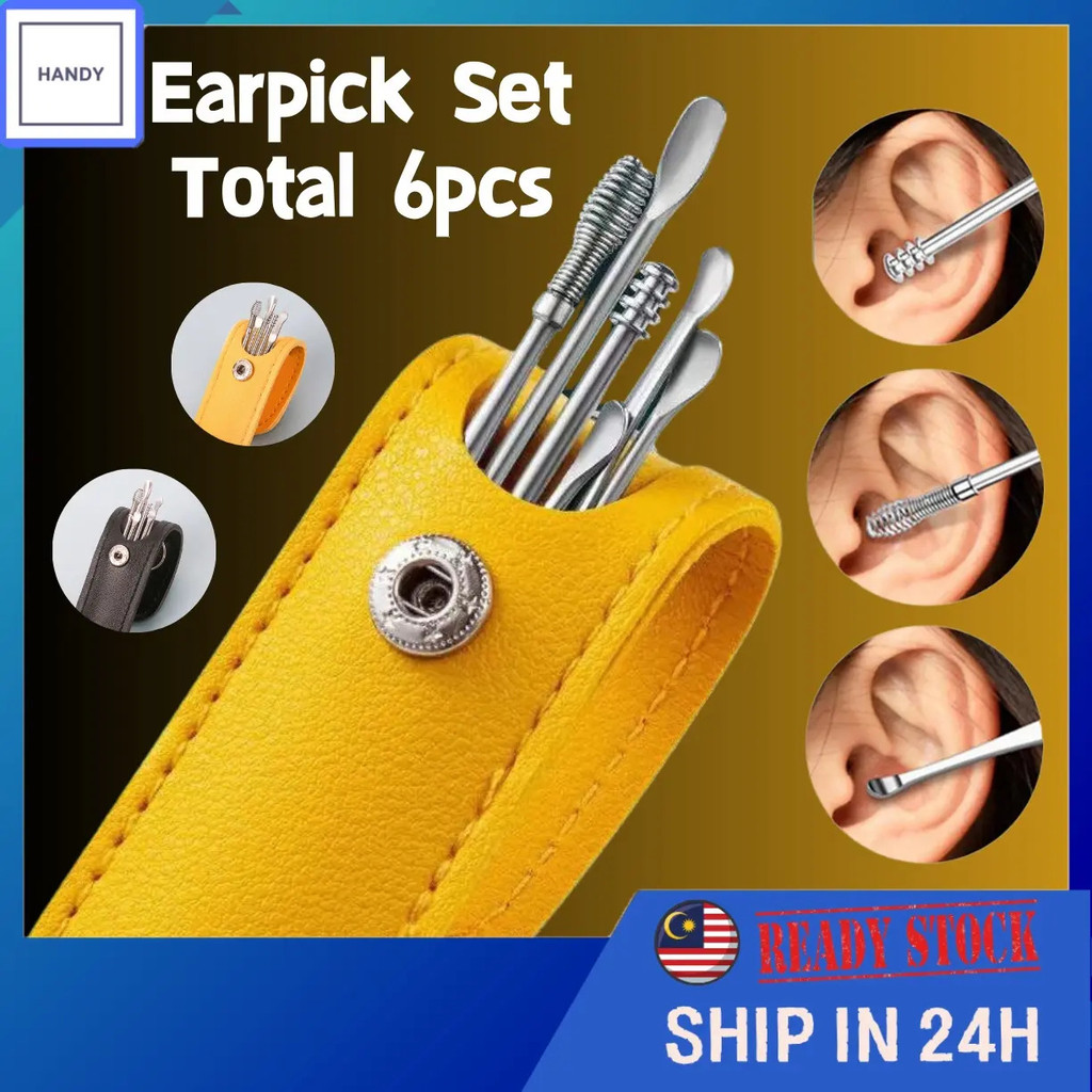 HANDY Ear Cleaner Ear Pick Set Ear Picker Iron Ear Wax Cleaning Tool Ear Wax Cleaner Earpick Beauty 