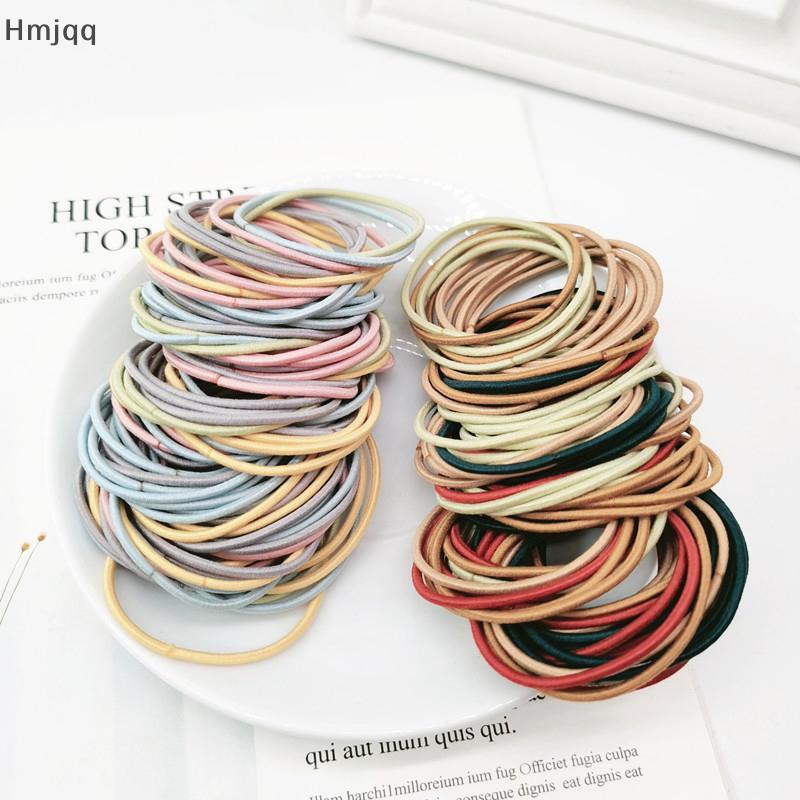 Hmjqq 100 chiếc dây buộc tóc cao su cho nữ dây buộc tóc dây buộc tóc băng đô đàn hồi dây buộc tóc đu