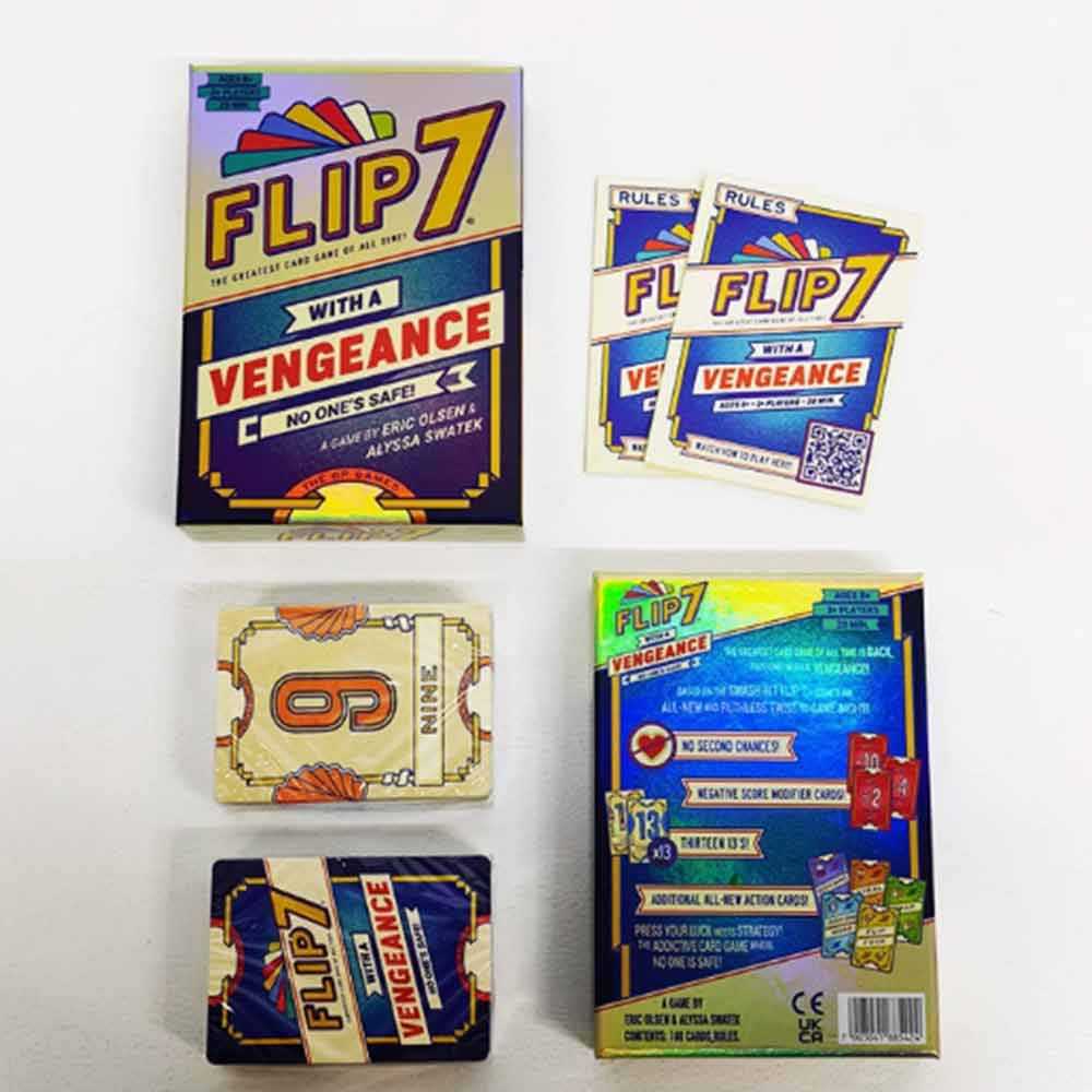 Flip 7 With A Vengeance Card Game, Family Party Fun Board Game for Multiplayer Night Entertainment