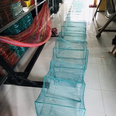 [ Được Kiểm Hàng ] Lú dây,bát quái 18 cửa ngục bắt tôm cá dài 8m( 23 khung 35x55cm) mắt lưới 1p5(0,7