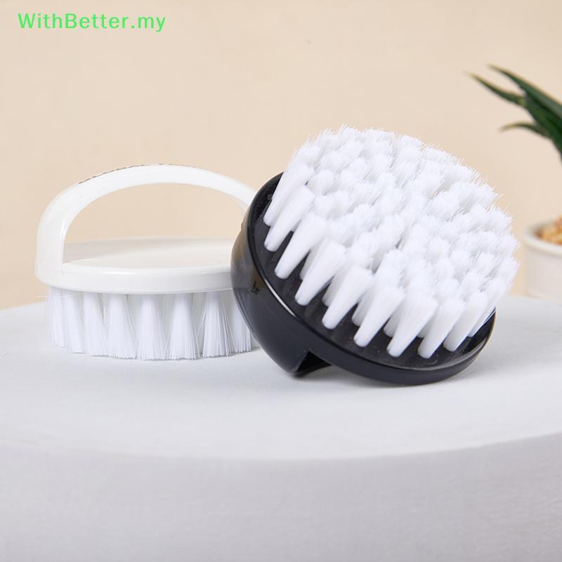 WithBetter Nail Brush Nail Art Pedicure Soft Remove Dust Plastic Round Cleaning Scrub File Tools Bla