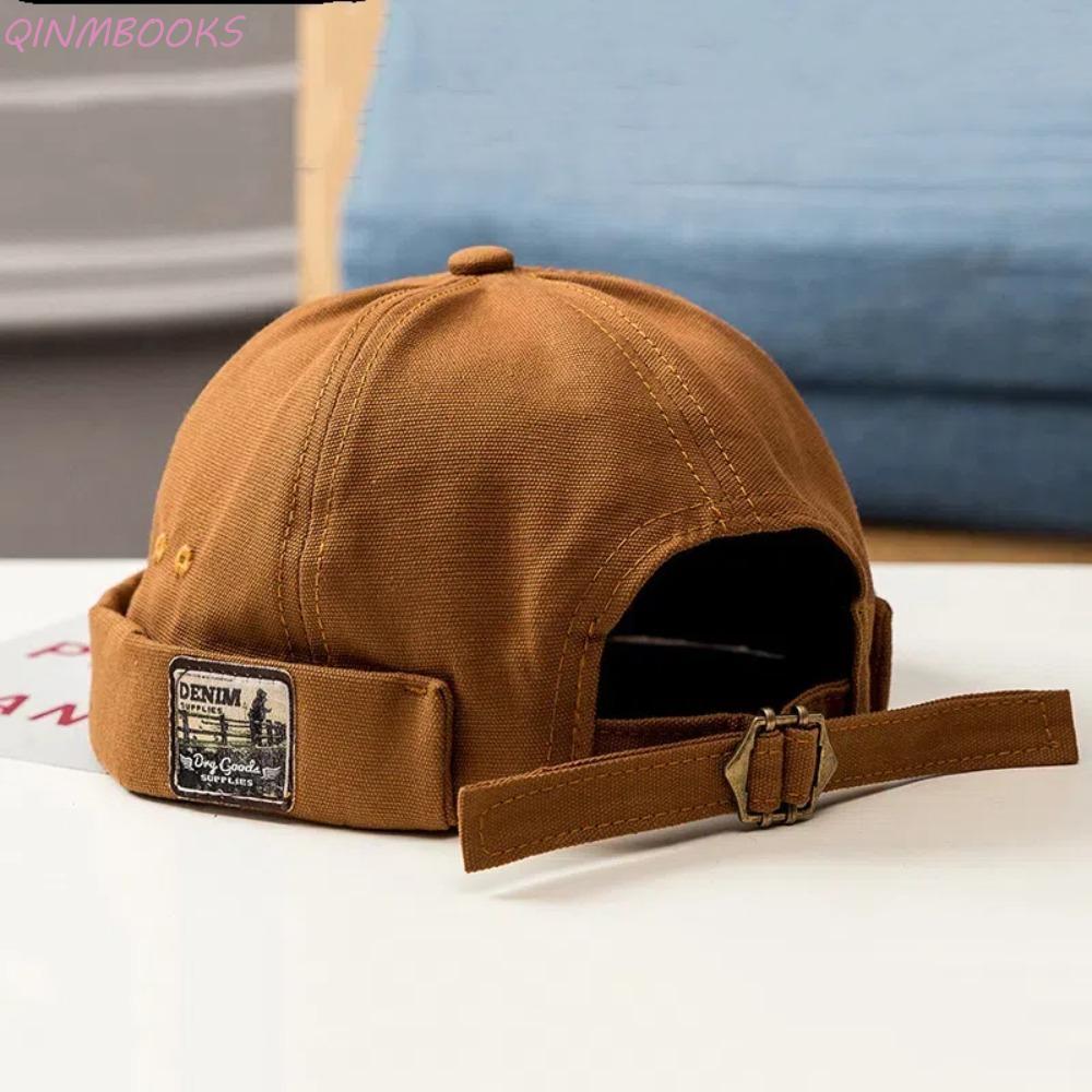 QINMBOOKS Nam Nữ Skullcap, Mũ Không Vành Cotton Unisex, Mũ Docker Thời Trang Màu Bonnet Dưa Docker C