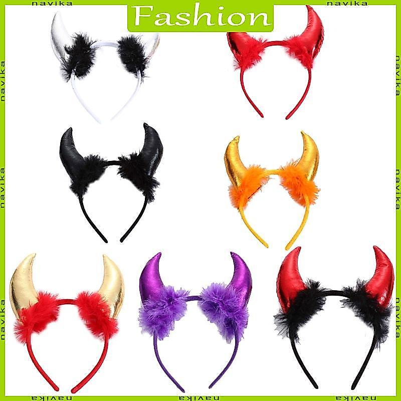 NA Devil Horn Shape Headband Carnival Make-up Cosplay Hairband cho bữa tiệc Halloween