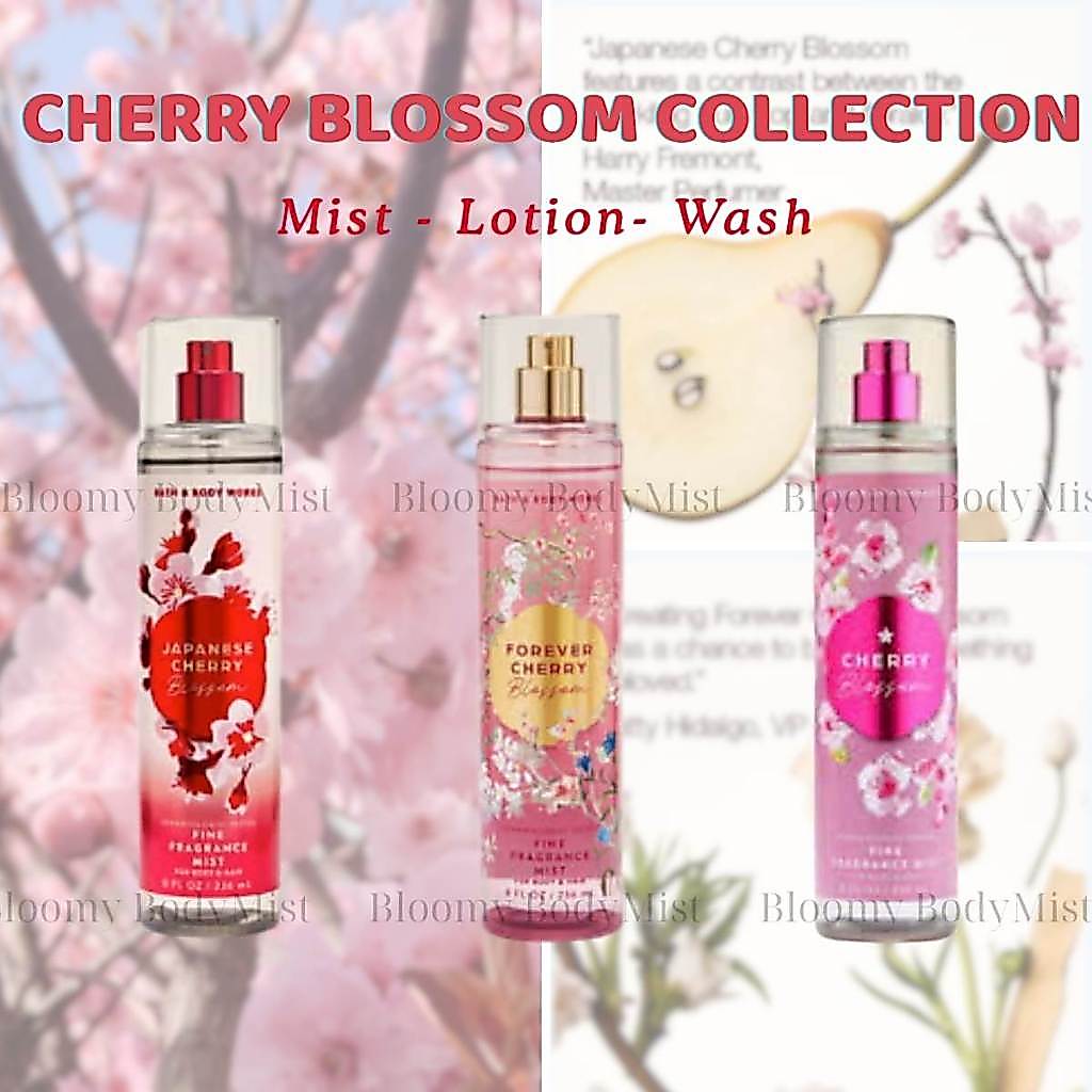 Japanese Cherry Blossom |Cherry Blossom |Forever Cherry Blossom |Bộ sản phẩm Body Mist -Lotion -Wash
