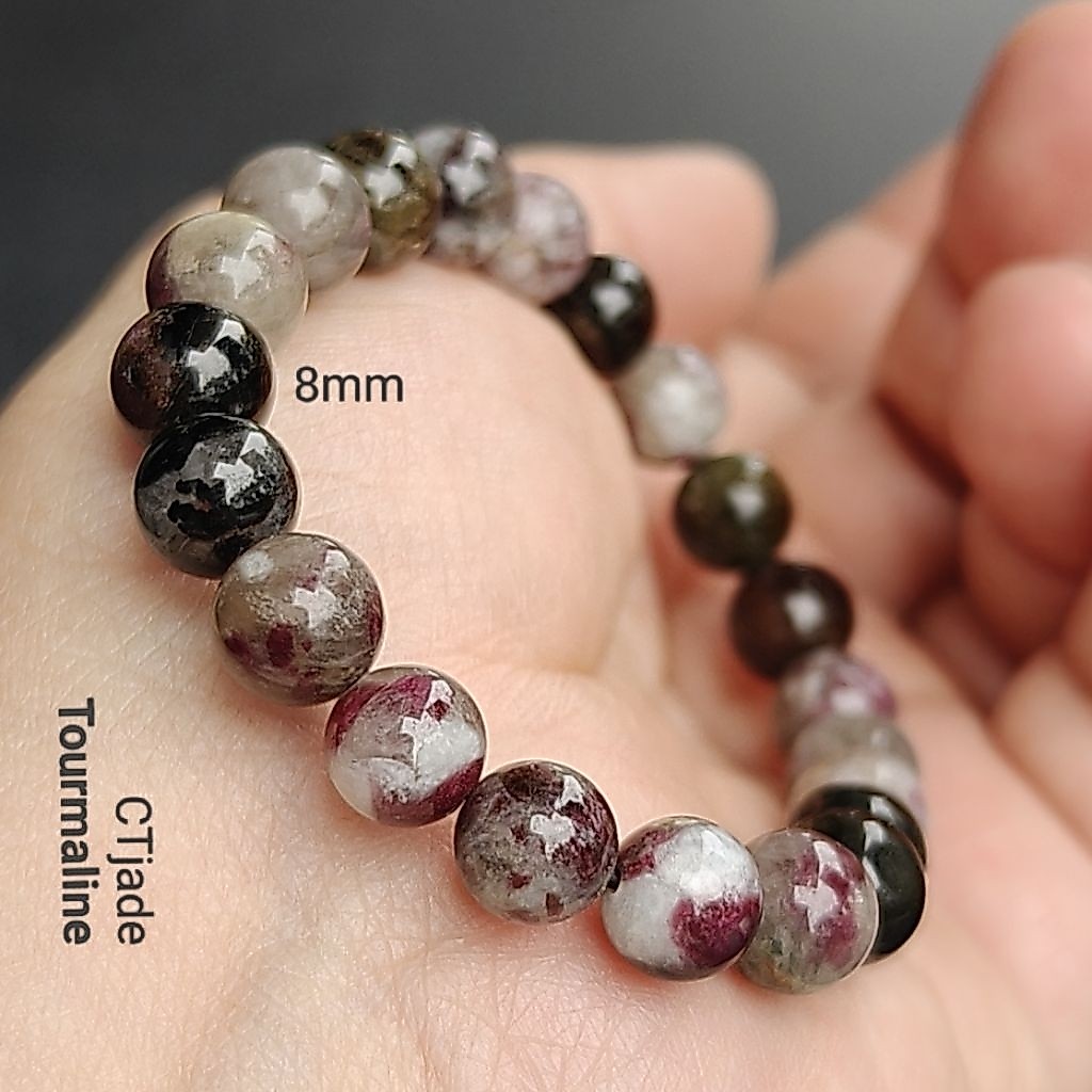 SGN 2605193 Tourmaline Bracelet Chuỗi tay đá Tourmaline thiên nhiên CTjade.
