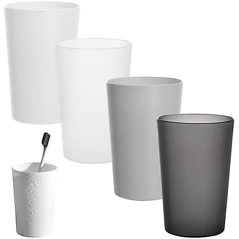 h Cup 4Pack Bathroom Tumbler, Unbreakable Smooth Mouth Toothbrush Tumbler, Stackable Counter Cups fo