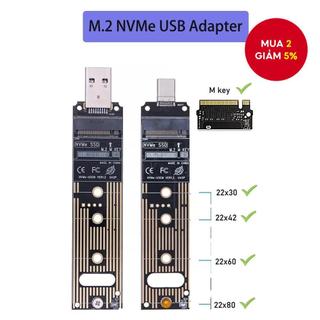  Bộ chuyển đổi M.2 NVME SSD sang USB-A Type-C JMS583 Chip 10Gbps USB3.1 Gen 2 đọc ổ cứng