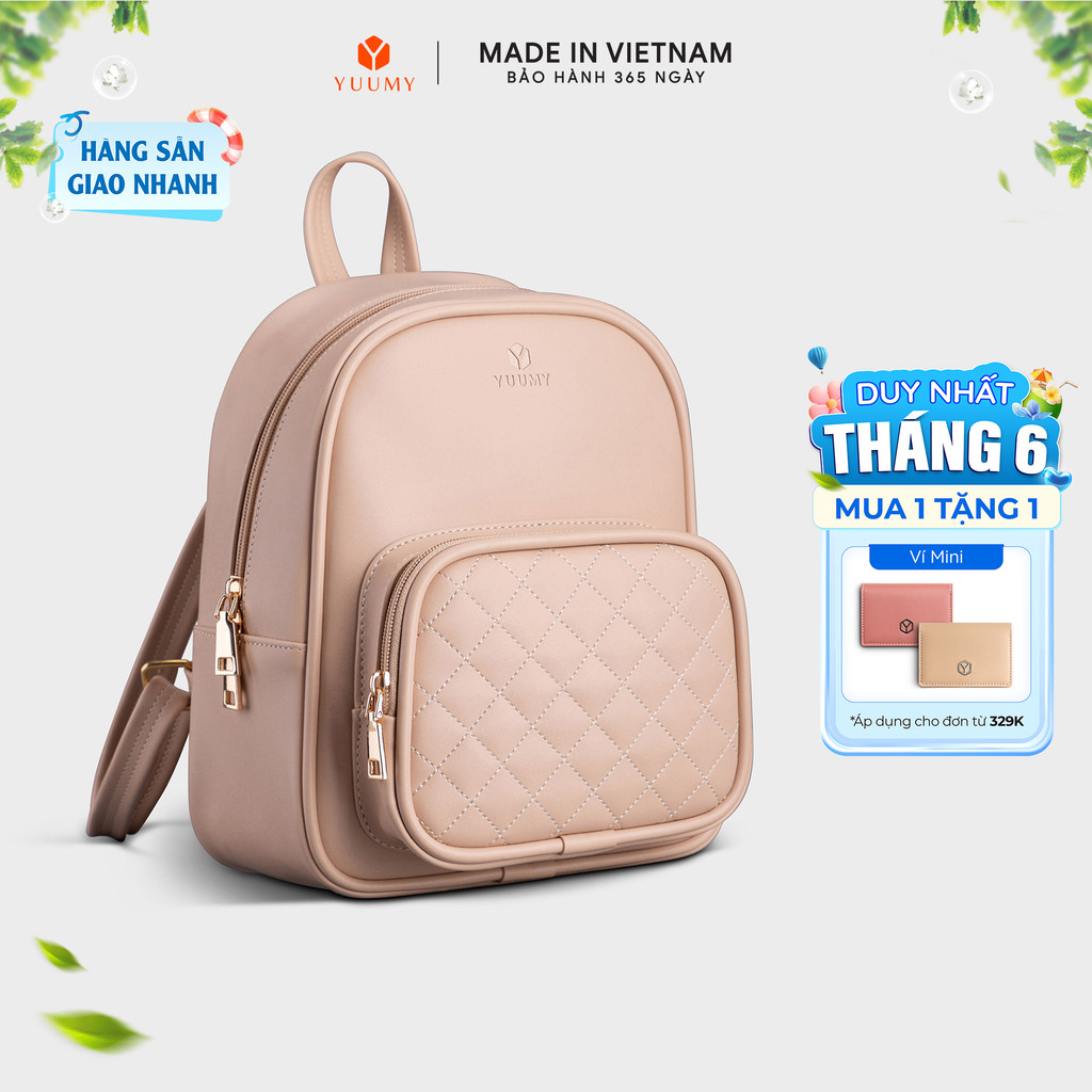 Balo Yuumy (Thời trang nữ cỡ trung chần chỉ - Balo da YBA35) Bagsmart