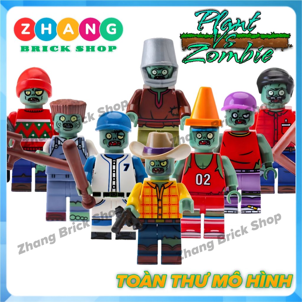 Mô hình nhân vật Plants Vs Zombie quà tặng trang trí sinh nhật POGO PG8205 Zhang Brick Shop