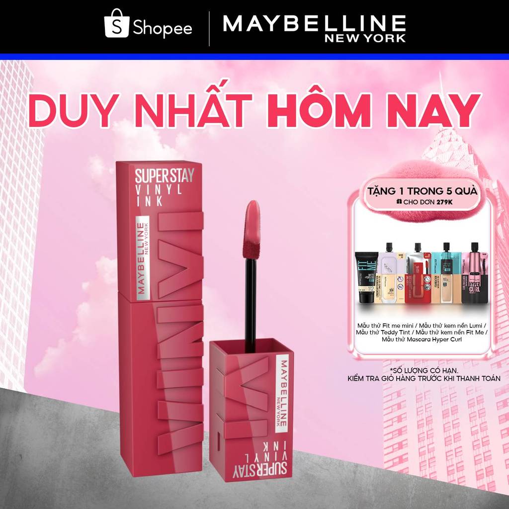 Son Bóng Bền Màu Nhẹ Môi Superstay Vinyl Ink Maybelline New York 4.2ml