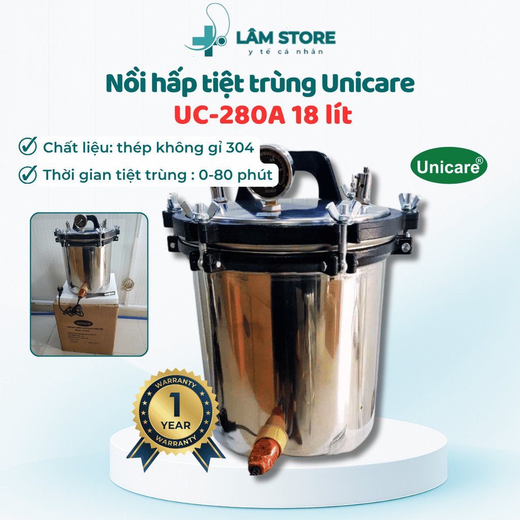 Nồi Hấp Tiệt Trùng Unicare UC-280A (280A) 18 Lít HNC