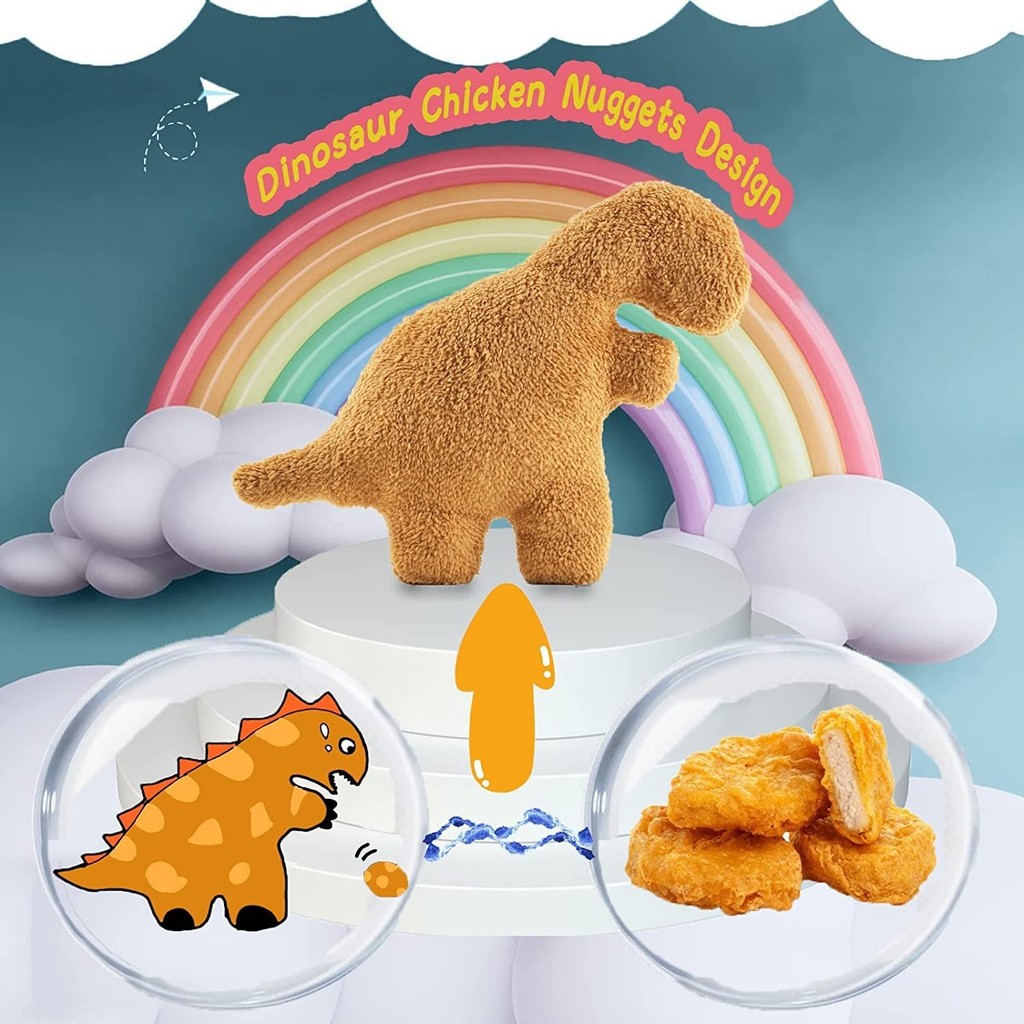 Xuyên Biên Giới Dino Nugget Ống Hút Gà Nugget Khủng Long Gối Tyrannosaurus Stegosaurus Sang Trọng Đồ
