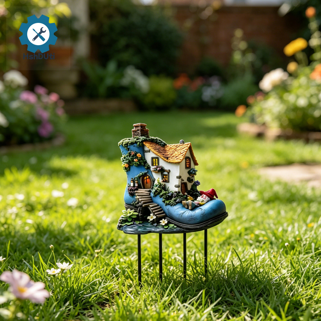 HshDUti 2d Trang Trí Sân Vườn Gnome Boot House Cổ Phần Sân Vườn 2d Acrylic Trang Trí Sân Ký Cho Bãi 