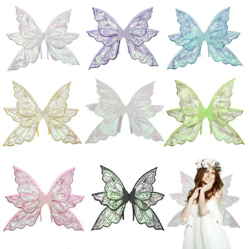 Elf Wings Trẻ Em Người Lớn Đảng Ngày Lễ Đạo Cụ Bướm Ảnh Phù Thủy Xứ Oz Fairy Wings 6 Lá Vàng Bột