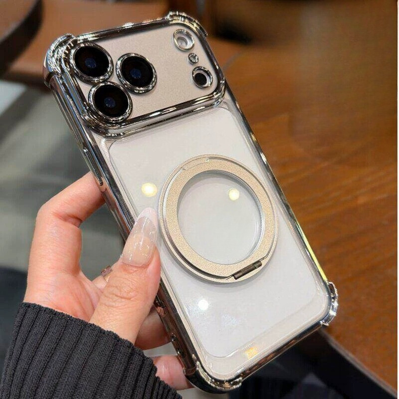 MỚI 360° Ốp lưng trong suốt có giá đỡ từ tính xoay cho Realme 16 Pro 14 Pro Plus 13 12 Pro Plus Lite