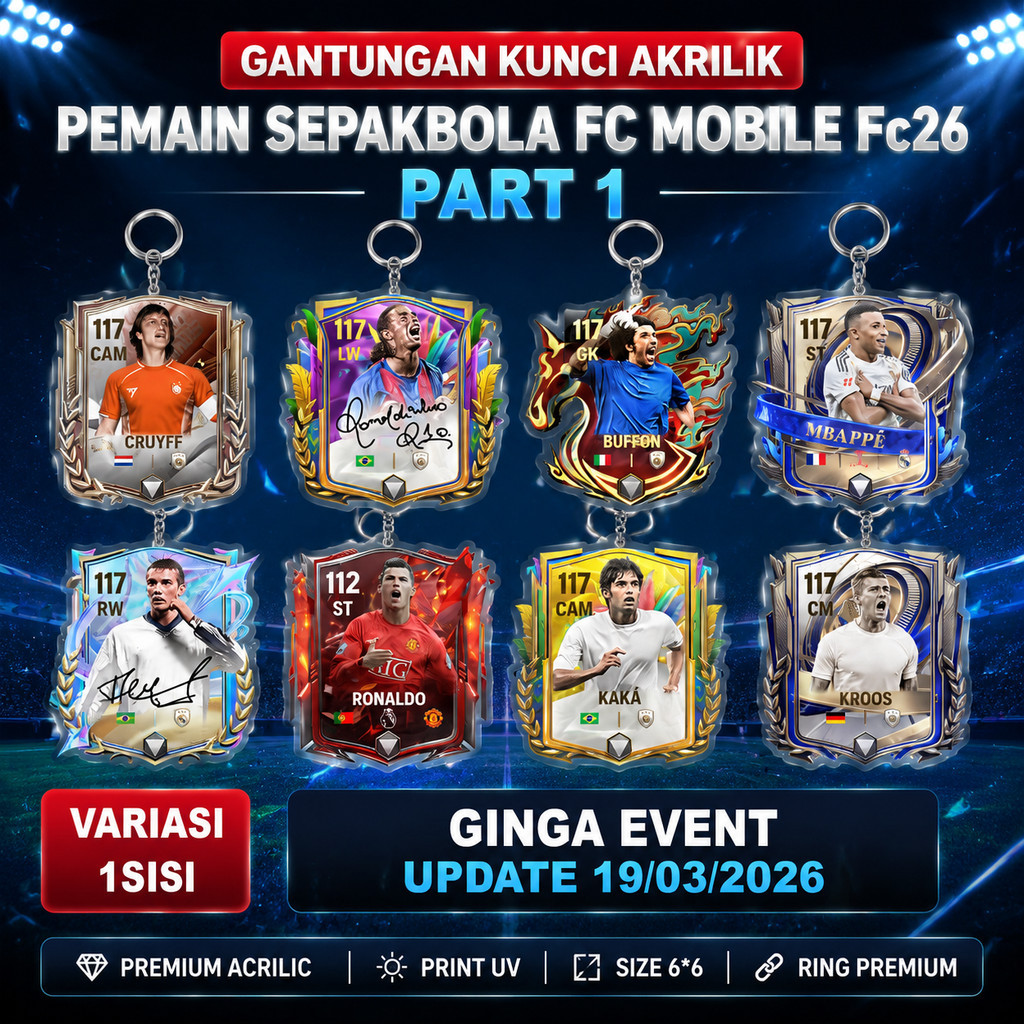 Gantungan Kunci Akrilik game sepakbola Best Player FC MOBILE FC26 DESAIN terbaru SHOP