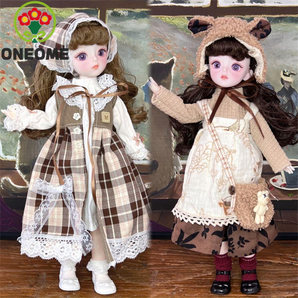 ONEOME 1 Bộ Búp Bê Bjd 30cm Có Quần Áo, Búp Bê BJD 1 / 6 SD Đa Phong Cách, Búp Bê Bé Tóc Dài Bóng Kh