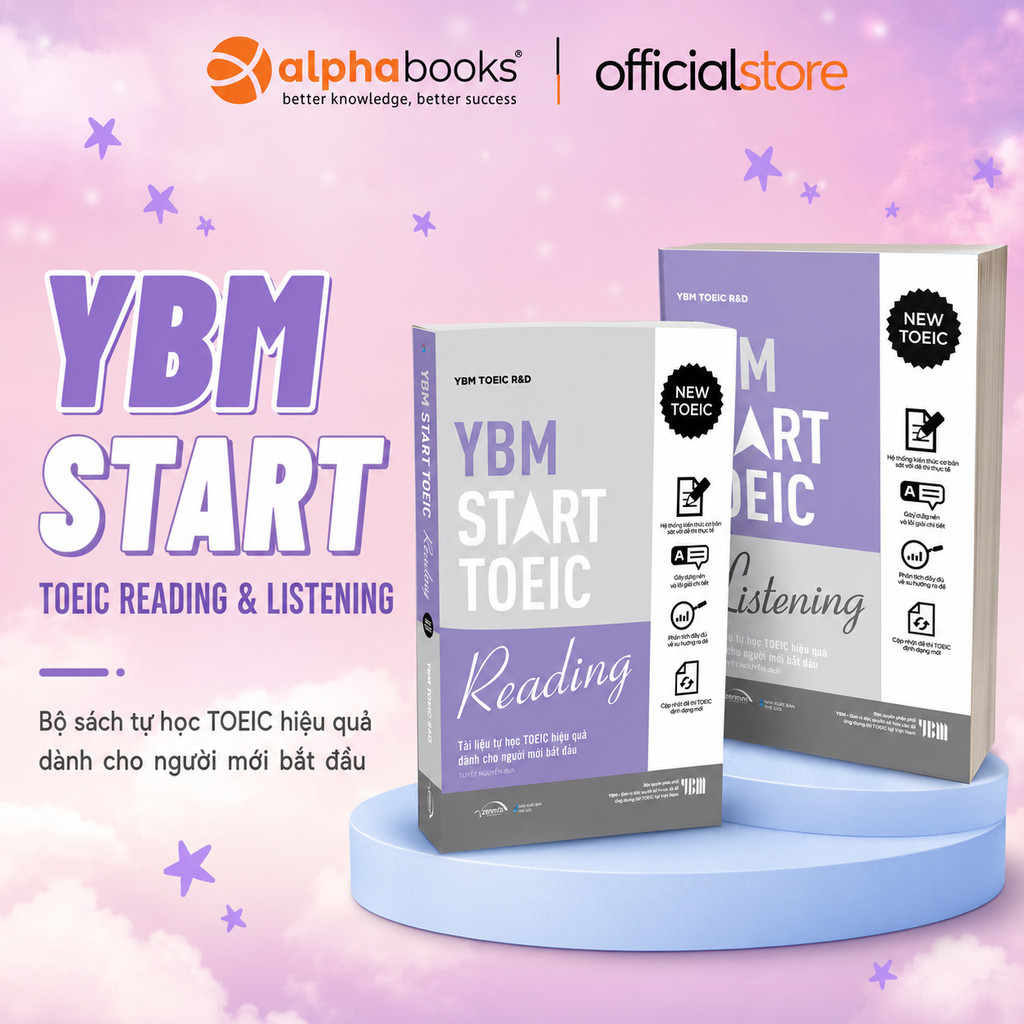 Sách - Lẻ/Combo YBM Start TOEIC Reading + YBM Start TOEIC Listening - YBM Sisa (Gamma Books)
