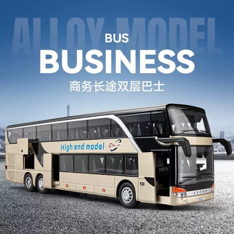 Hàng sẵn có Bán chạy Jiaye Xe buýt hợp kim hai tầng Xe buýt xe buýt trường học 1: 50 London Bus Bus 