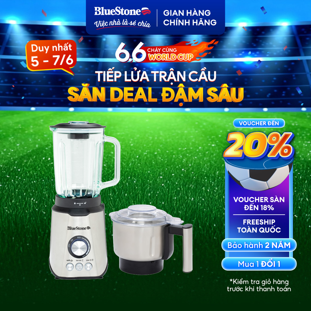 Máy Xay Sinh Tố Đa Năng Bluestone BLB-5339, 1.5L, Bạc