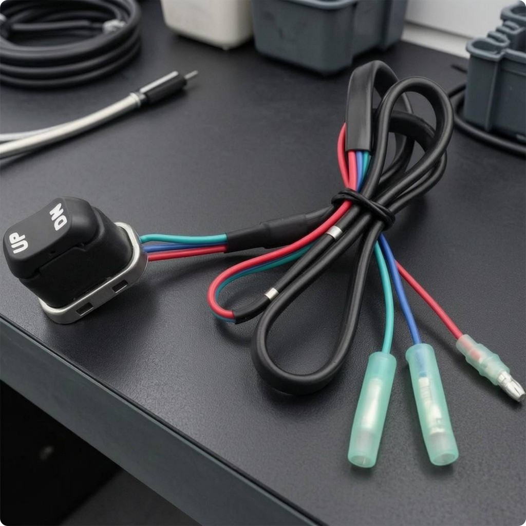 Outboard Marine Engine Trim Switch up Dn Marked Outboard Trim Switch Dễ dàng cài đặt Dây đồng cho th