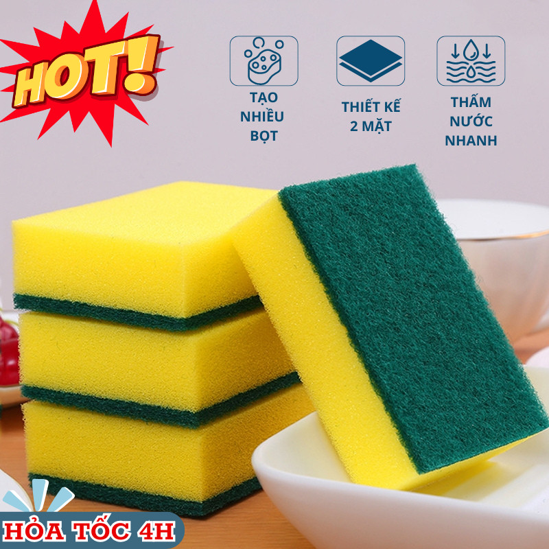 Miếng Chà Rửa Hai Mặt Joful Home Chà Sạch Ly Cốc Nồi Chảo Và Chén Đĩa Dễ Dàng