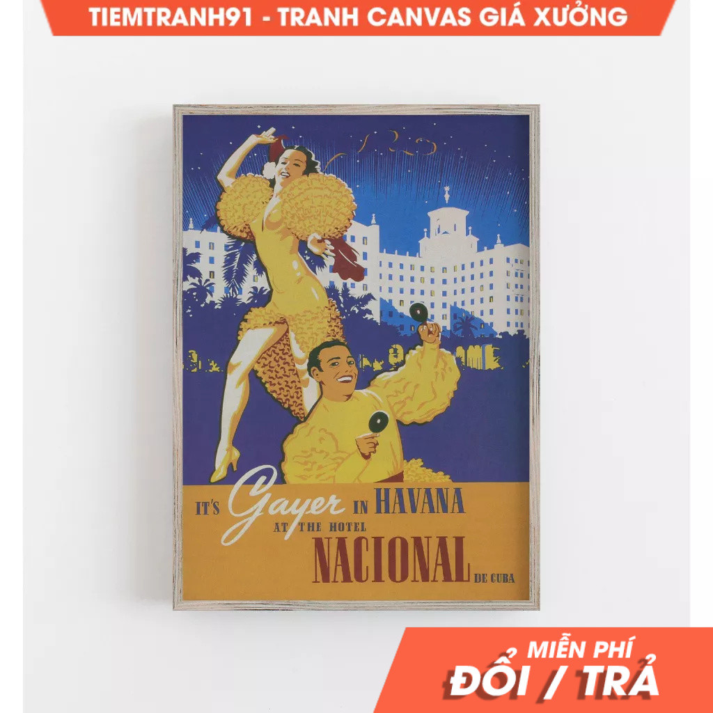 Tranh treo tường, Havana Cuba Print, Vintage Poster, Cuba Wall Art, Havana Art, Cuban Entertainers, 