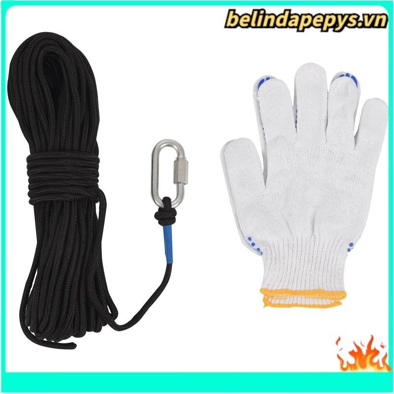 Dây nam châm câu cá 20 mét, Dây nặng có khóa an toàn, Dây an toàn dây cao Nylon đa năng - 65 Feet, đ