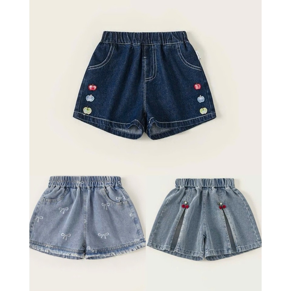 (HÀNG CHÍNH HÃNG) Quần short Jean bé gái Cherry Coco mềm nhẹ co giãn tốt