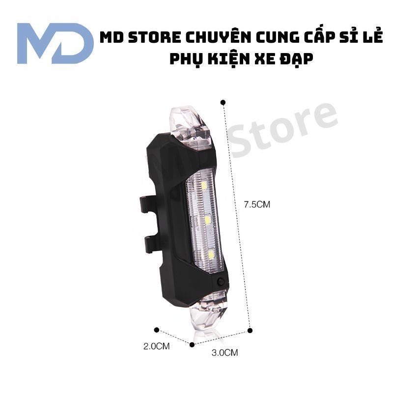 Đèn cảnh báo sạc bằng cổng usb. Đèn gắn hậu xe đạp, gắn mũ bảo hiểm đèn hậu 918 MD Store