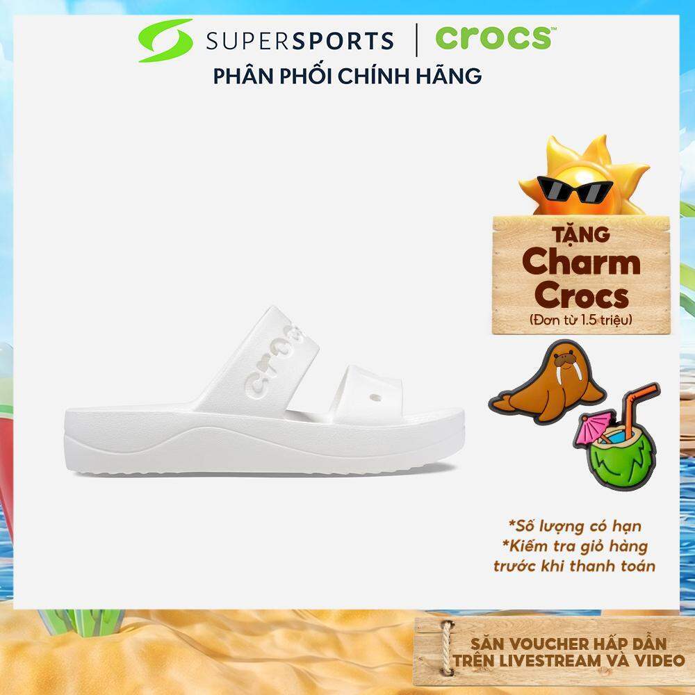 Giày Xăng Đan Nữ Crocs Baya Platform - Trắng - 208188-100 ADS03 LS100
