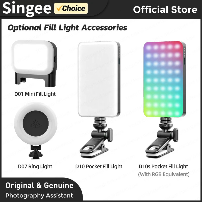 Singee Fill Light Ring Light Pocket Light Light Light Phụ kiện cho chân máy TOKQI Selfie Stick, Mini