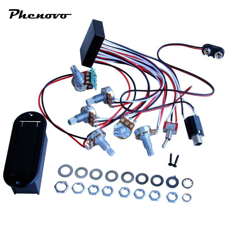 Đàn Guitar Điện Bass Preamp Mạch Kim Loại Lắp Ráp 3 Ban Nhạc EQ Equalizer Thay Thế Cho Phụ Kiện Bass