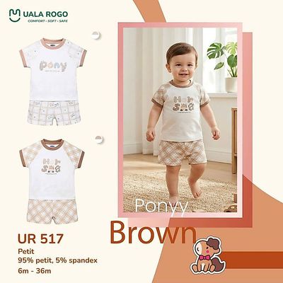 Bộ cộc tay cho bé Ualarogo 6 tháng - 3 tuổi vải Petit mềm mịn thấm hút co giãn UR 517